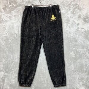 Walt Disney‎ World Joggers Women's XL Black Gold Stripes 50th Ann Spirit Jersey
